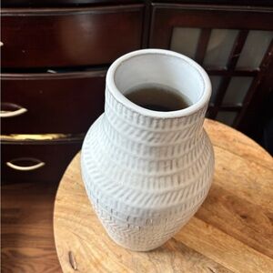 Textured White Ceramic Vase